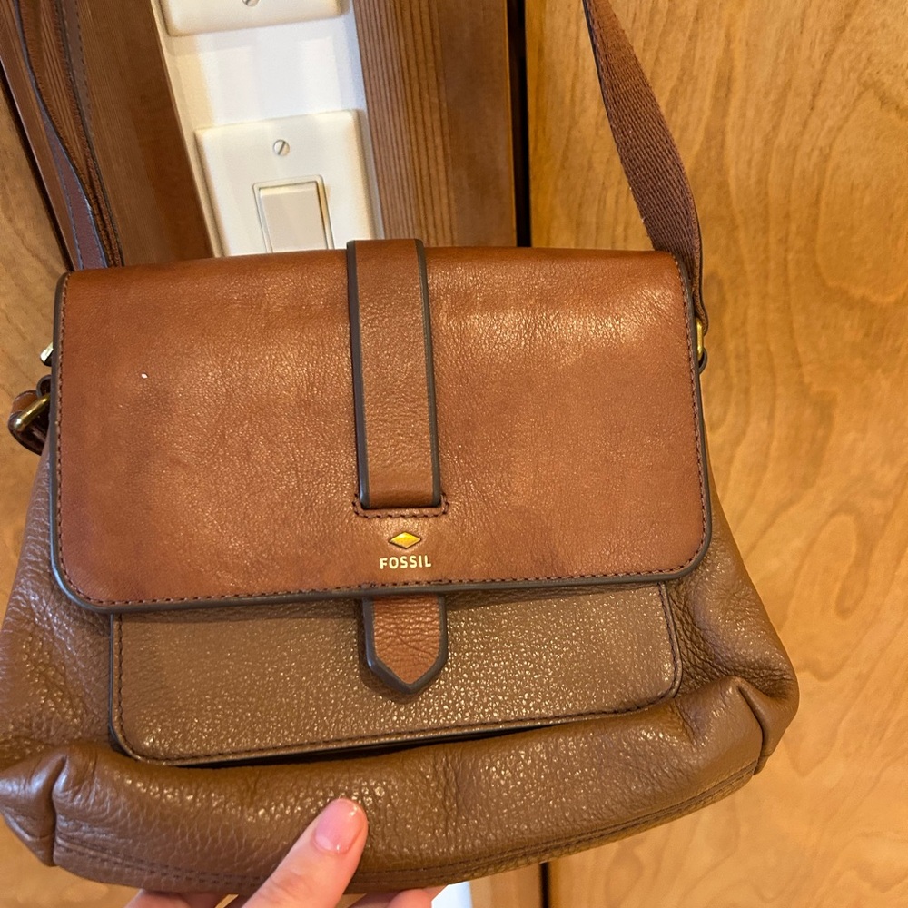 Fossil Two-Tone Brown Crossbody Bag